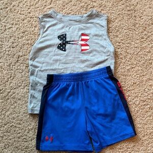 Under Armour Youth Gray and Blue Athletic Set
